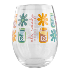 BOOZE AND BLOOMS STEMLESS WINE GLASS