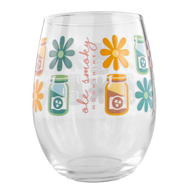 BOOZE AND BLOOMS STEMLESS WINE GLASS, view 1