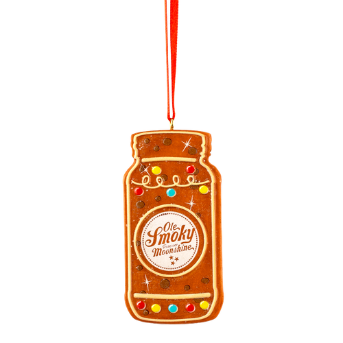 GINGERBREAD JAR W/LIGHTS ORNAMENT