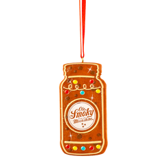 GINGERBREAD JAR W/LIGHTS ORNAMENT