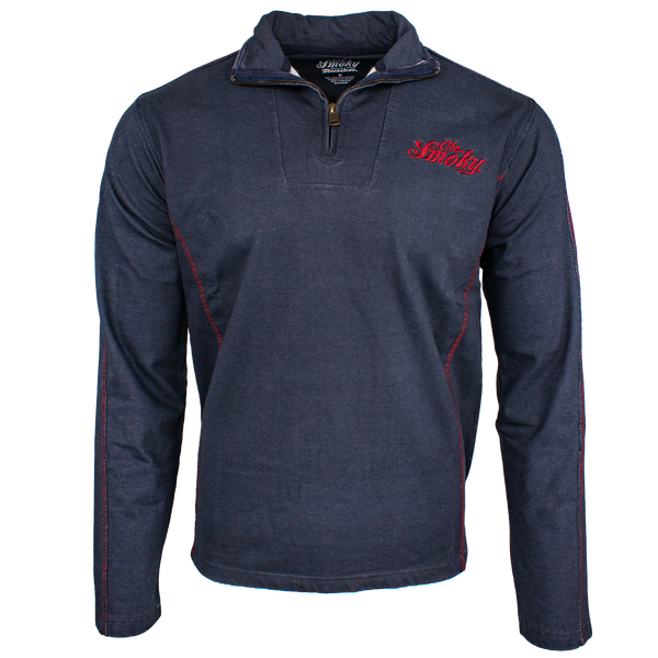 FLEECE QUARTER ZIP - NAVY, view 1