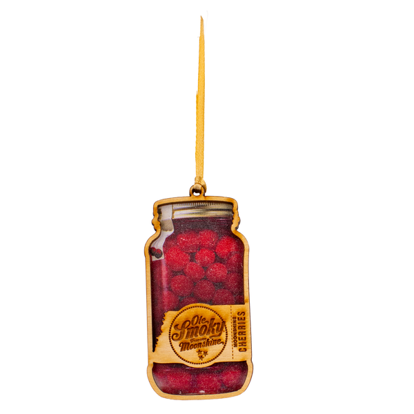 WOODEN CHERRIES JAR ORNAMENT, view 1