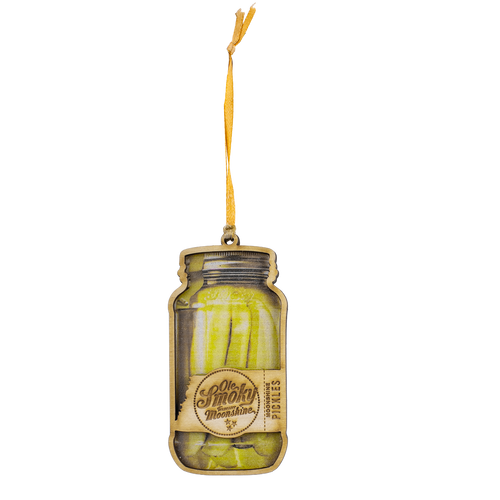 WOODEN PICKLES JAR ORNAMENT