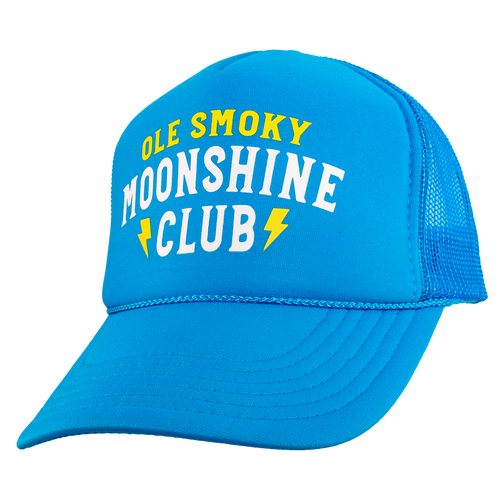 MOONSHINE CLUB FOAM TRUCKER HAT - NEON BLUE
