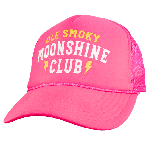 MOONSHINE CLUB FOAM TRUCKER HAT - NEON PINK