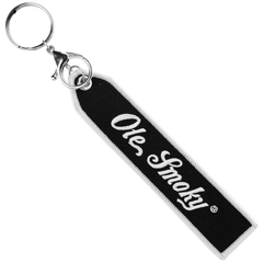SCRIPT STRAP KEYCHAIN W/CLIP - BLACK
