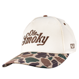 DUCK CAMO SCRIPT SNAPBACK HAT