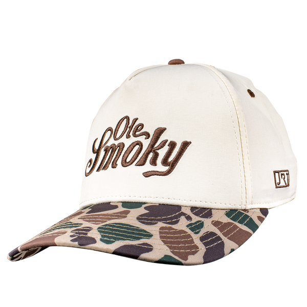 DUCK CAMO SCRIPT SNAPBACK HAT