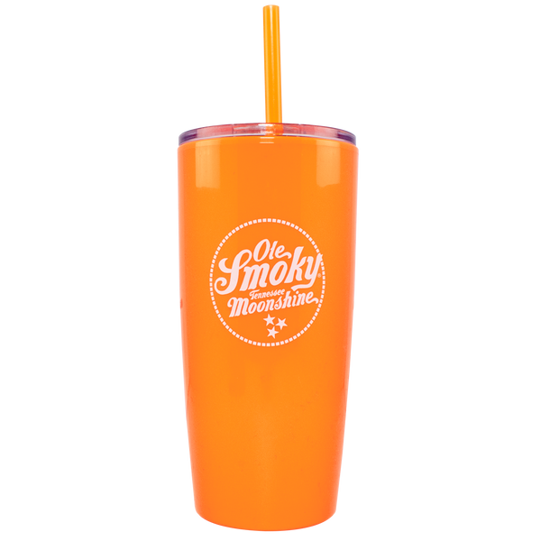 20OZ OMEGA TUMBLER W/STRAW - ORANGE