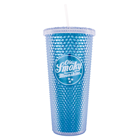 24oz METALLIC STUDDED TUMBLER - BLUE