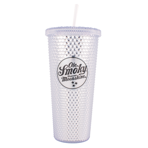 24oz METALLIC STUDDED TUMBLER - Silver