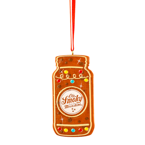 GINGERBREAD JAR W/LIGHTS ORNAMENT