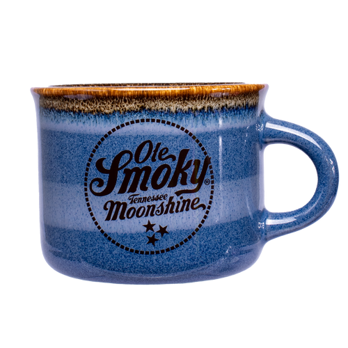 GLAZED MINI MUG - BLUE/BROWN