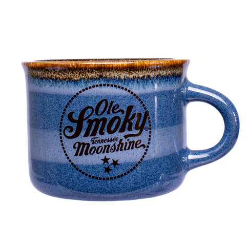 GLAZED MINI MUG - BLUE/BROWN