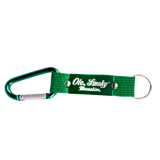 LASER ETCHED CARABINER KEYCHAIN - GREEN