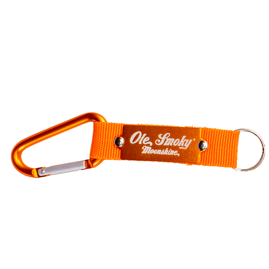 LASER ETCHED CARABINER KEYCHAIN - ORANGE