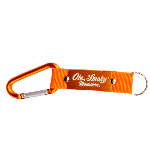 LASER ETCHED CARABINER KEYCHAIN - ORANGE