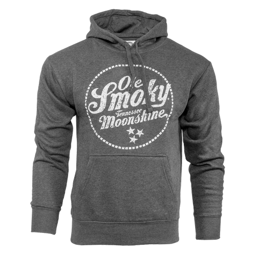 DISTRESSED LOGO PULLOVER HOODIE - HEATHER CHARCOAL