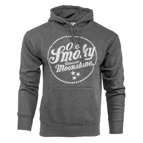 DISTRESSED LOGO PULLOVER HOODIE - HEATHER CHARCOAL