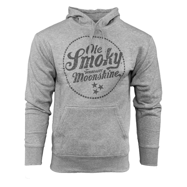 DISTRESSED LOGO PULLOVER HOODIE - HEATHER GREY, view 1