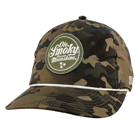 CAMO HAT W/ GREEN LOGO