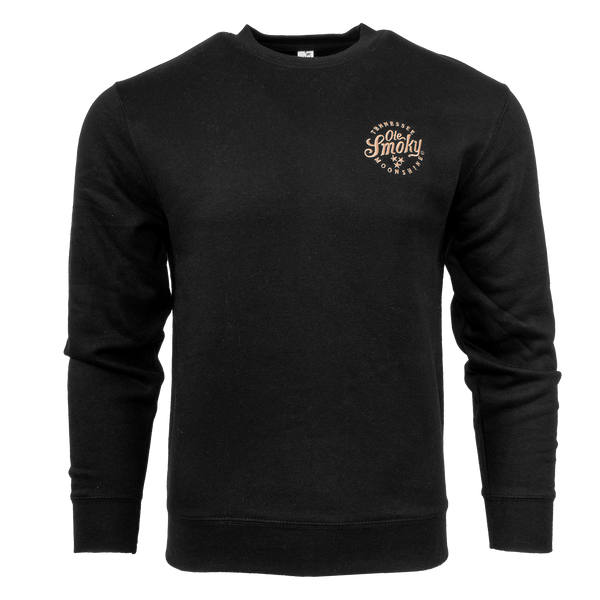 EMBROIDERED FLEECE CREWNECK - BLACK