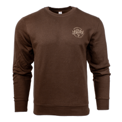 EMBROIDERED FLEECE CREWNECK - CHESTNUT