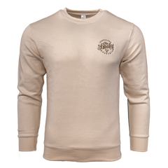 EMBROIDERED FLEECE CREWNECK - SANDSHELL