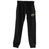 EMBROIDERED FLEECE JOGGERS - BLACK