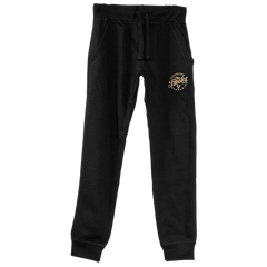 EMBROIDERED FLEECE JOGGERS - BLACK