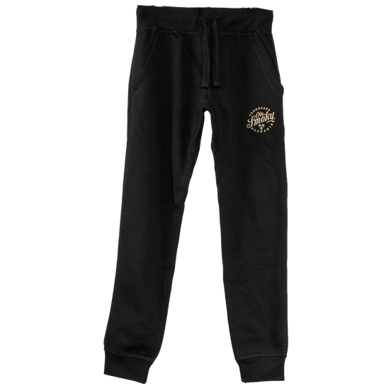 EMBROIDERED FLEECE JOGGERS - BLACK