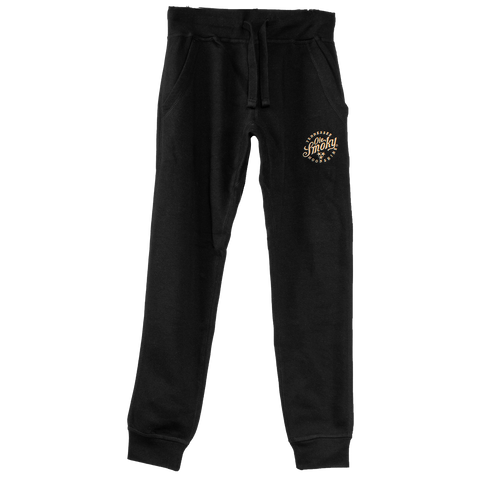 EMBROIDERED FLEECE JOGGERS - BLACK