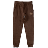 EMBROIDERED FLEECE JOGGERS - CHESTNUT