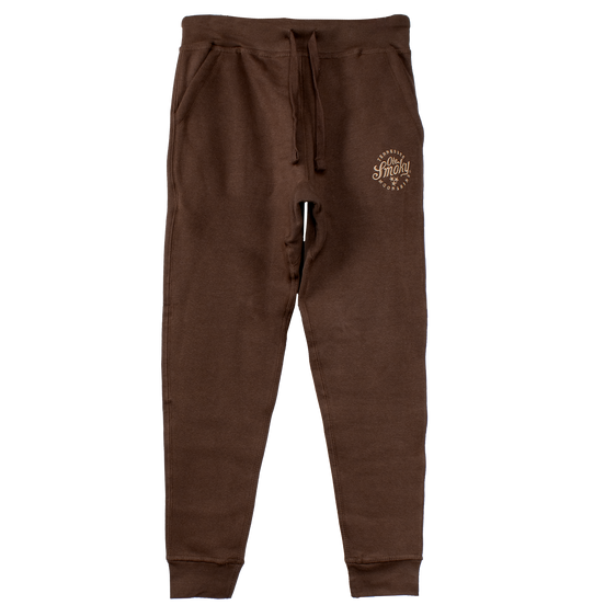 EMBROIDERED FLEECE JOGGERS - CHESTNUT