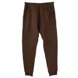 EMBROIDERED FLEECE JOGGERS - CHESTNUT