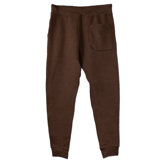 EMBROIDERED FLEECE JOGGERS - CHESTNUT