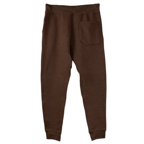 EMBROIDERED FLEECE JOGGERS - CHESTNUT