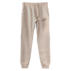 EMBROIDERED FLEECE JOGGERS - SANDSHELL