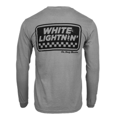 WHITE LIGHTNIN' CHECK L/S TEE