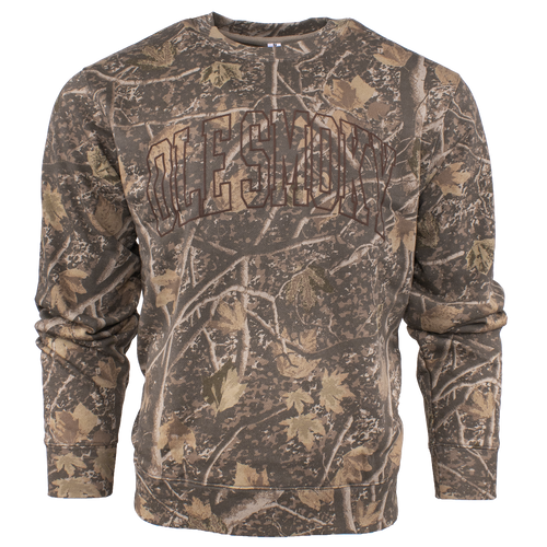 ARCH TEXT PUFF CREWNECK - DEADWOOD CAMO