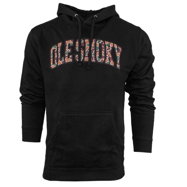 CAMO ARCH TEXT HOODIE - BLACK, view 1