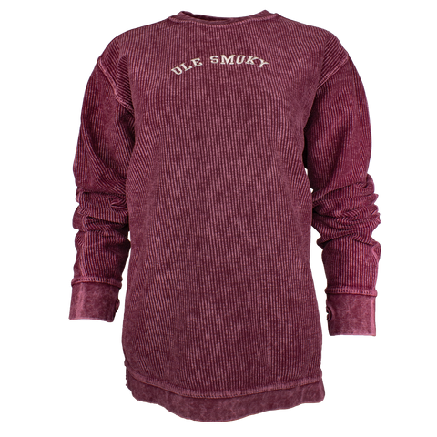 COMFY CORD CREWNECK - BURGUNDY