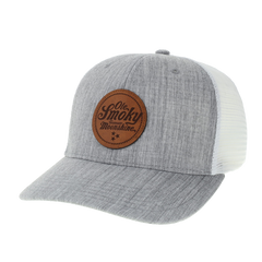 MOONSHINE LEATHER PATCH LOGO HAT - GREY/WHITE