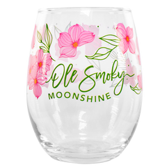 PINK DOGWOODS STEMLESS WINE GLASS