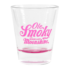 LOGO SHOT GLASS W/ COLORED BASE - BERRY