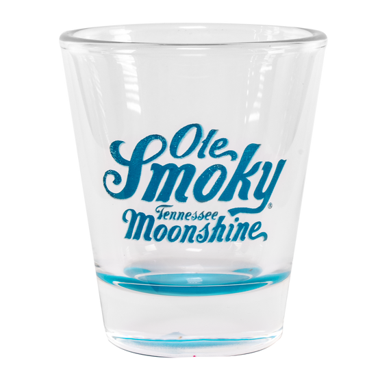 LOGO SHOT GLASS W/ COLORED BASE - HIMALAYAN BLUE