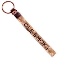 ROSE GOLD RHINESTONE WRISTLET KEYCHAIN