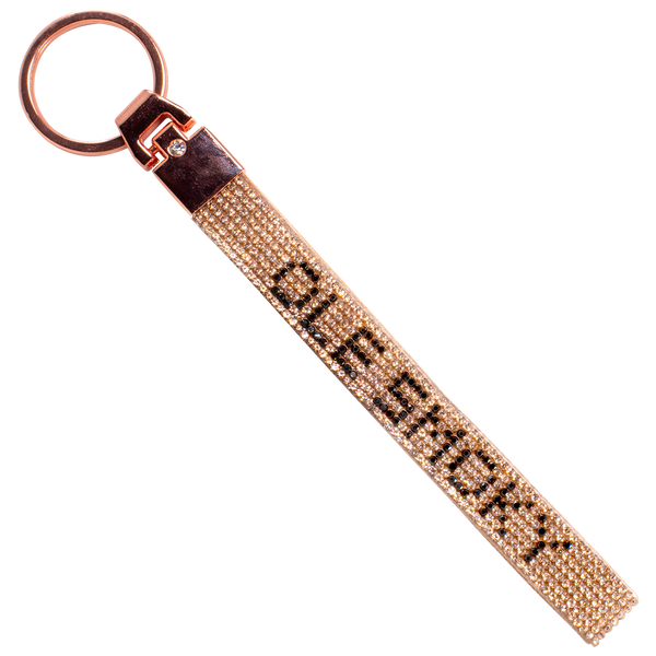 ROSE GOLD RHINESTONE WRISTLET KEYCHAIN, view 1