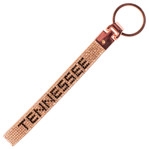 ROSE GOLD RHINESTONE WRISTLET KEYCHAIN, view 2