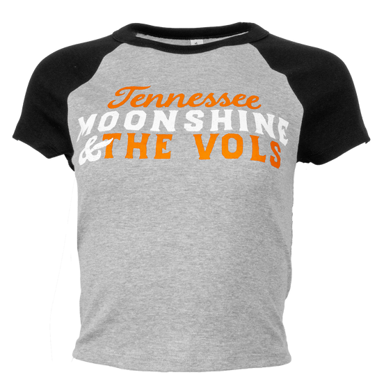 UT SHINE AND VOLS RAGLAN CROP TEE